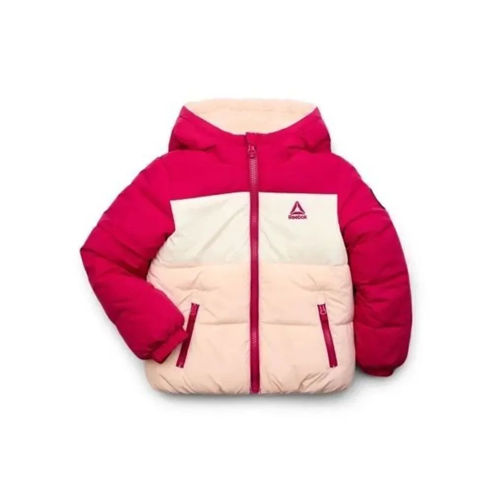 Reebok Girls Reversible Colorblock Puffer Jacket, New size 14-16